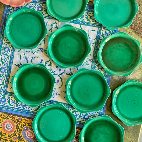 9 assiettes à dessert 1950