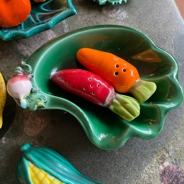 Salière poivrière vintage radis