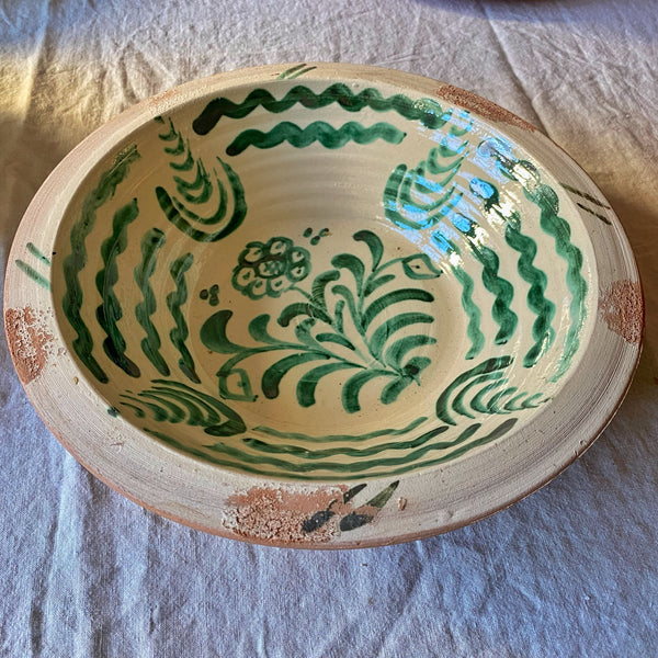 Saladier artisanal terre cuite vernissée