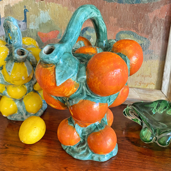 Cruche barbotine 1960 oranges