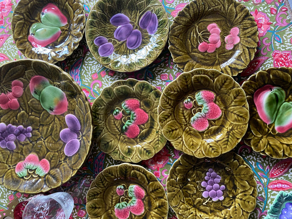 Lot de 8 assiettes barbotine Sarreguemines