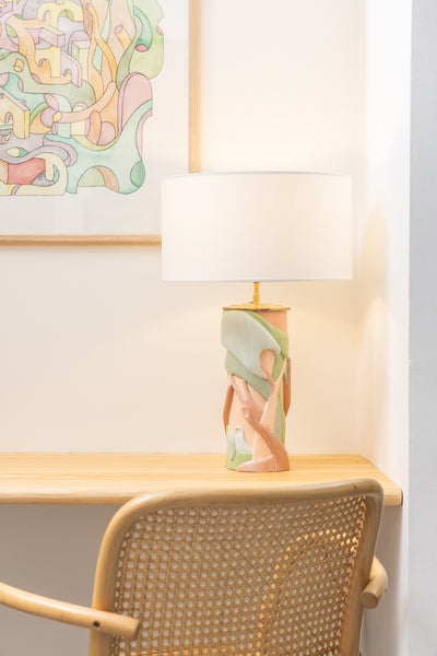 Lampe RACINES (vert et rose)