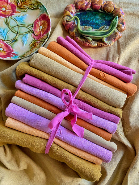 Lot « Pondicherry » 12 serviettes anciennes