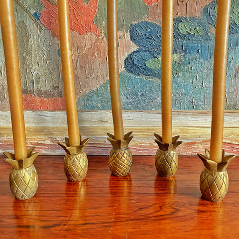 Ensemble 5 bougeoirs laiton