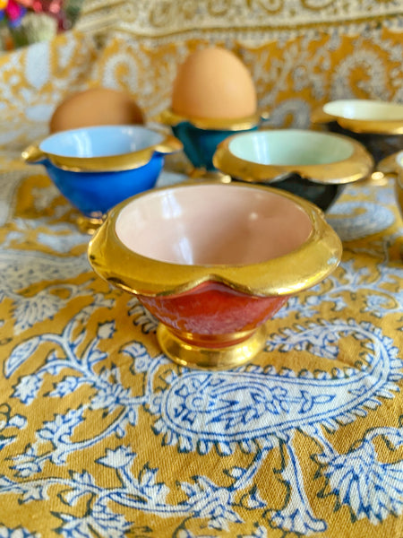 6 coquetiers porcelaine