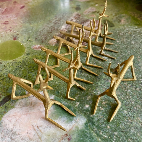 7 porte-couteaux laiton antilopes