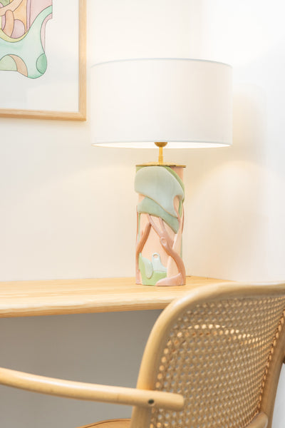 Lampe RACINES (vert et rose)