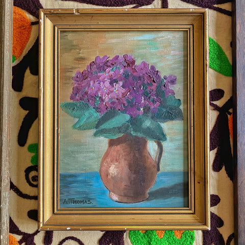 Nature morte bouquet de violettes