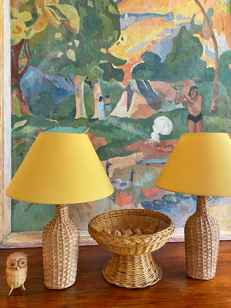 Paire de lampes osier
