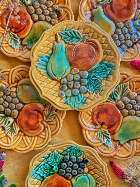 6 assiettes à pain barbotine