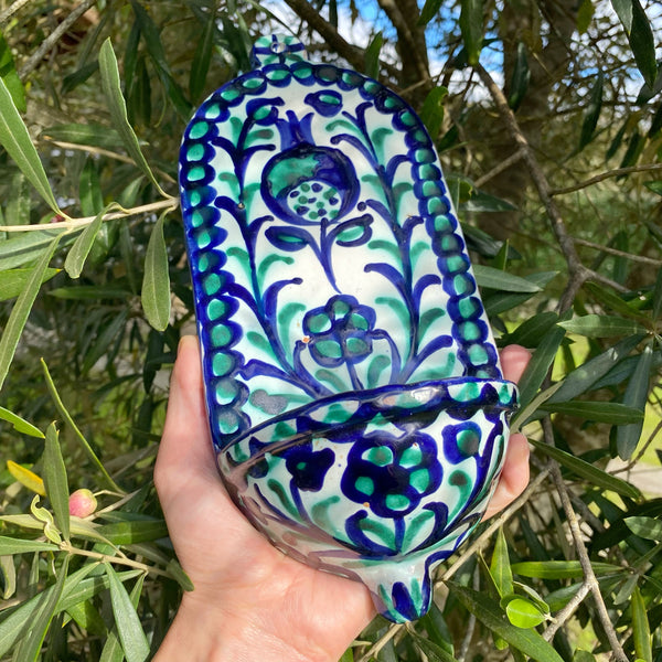 Benitier ancien terre cuite vernissée