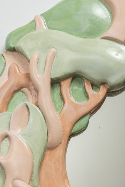 Miroir RACINES (vert et rose )