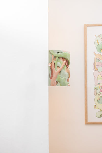 Applique RACINES (vert et rose)