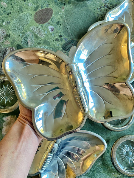 Plat papillon métal argenté
