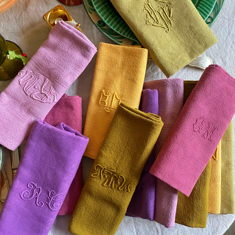 Lot « Joie » 12 serviettes anciennes