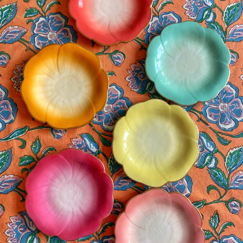 6 assiettes vintage fleurs