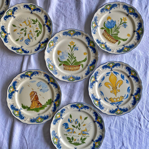 6 assiettes peintes à la main