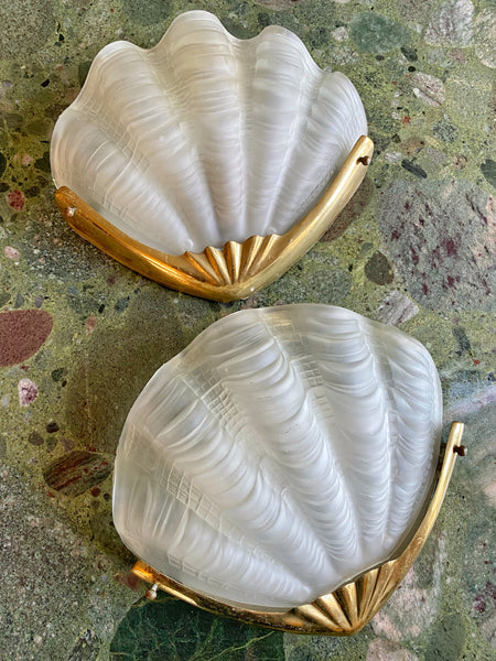 Paire d’appliques art deco coquillages