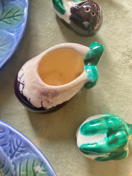 Ensemble Salière poivrière moutardier aubergine