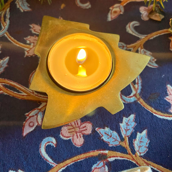 Bougeoir sapin laiton