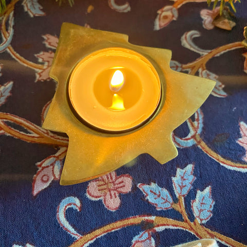 Bougeoir sapin laiton