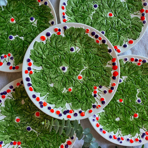 10 assiettes à dessert vintage