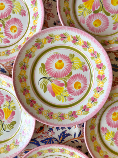 6 assiettes fleurs faïence Quimper