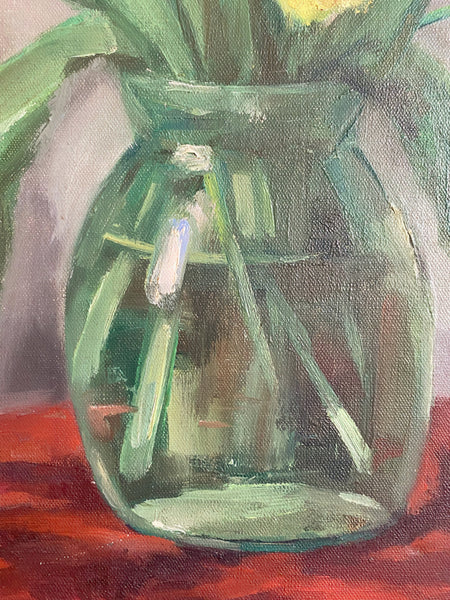 Huile sur toile les tulipes