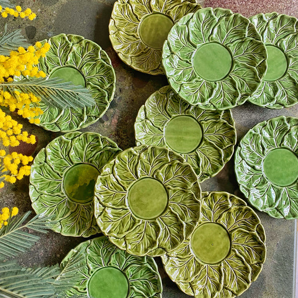 10 assiettes dessert feuilles