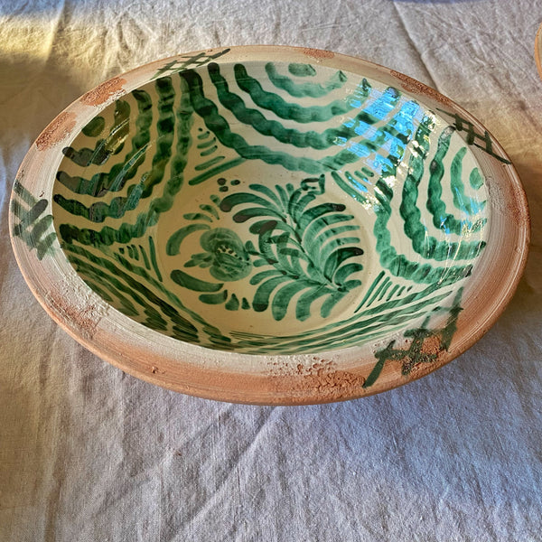 Saladier artisanal terre cuite vernissée
