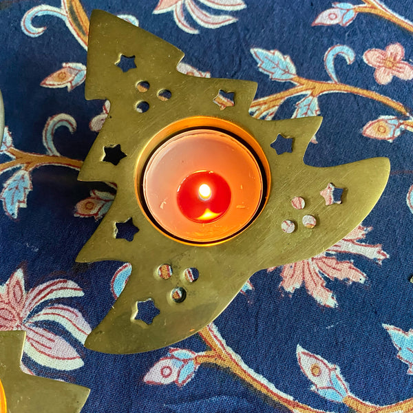 Bougeoir sapin laiton