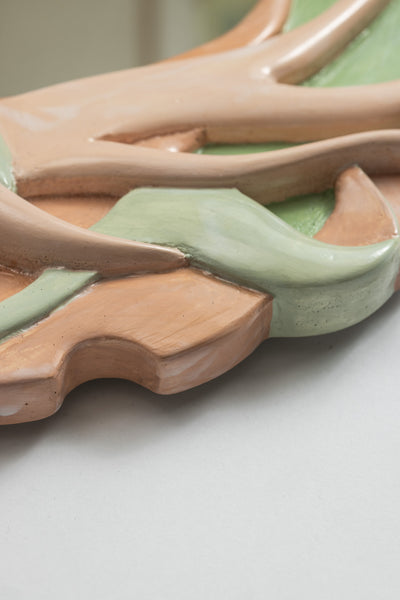 Miroir RACINES (vert et rose )