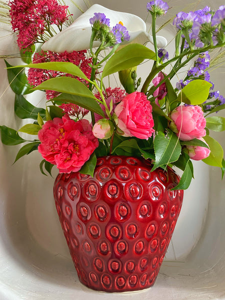 Vase céramique fraise