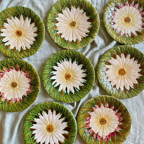 8 assiettes barbotine XIXeme