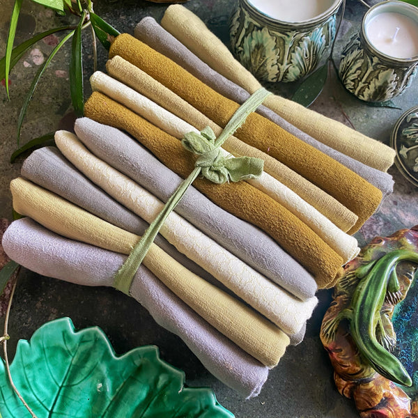 Lot « Lichen » 10 serviettes anciennes