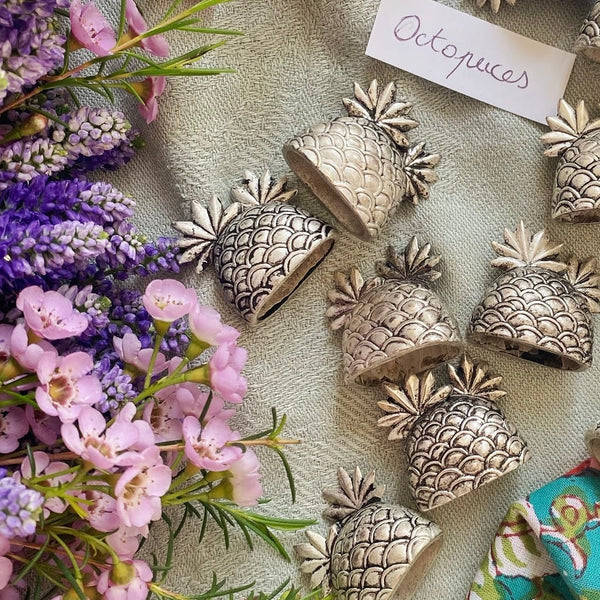 6 porte noms ananas vintage