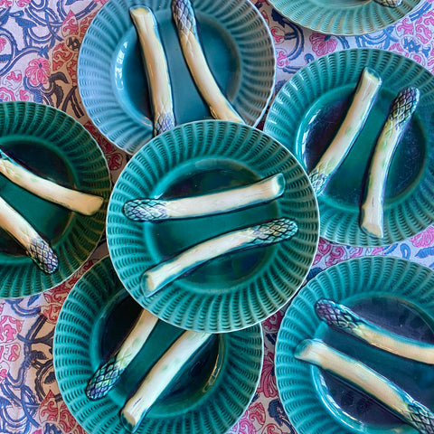 Service à asperges 9 assiettes XIXe
