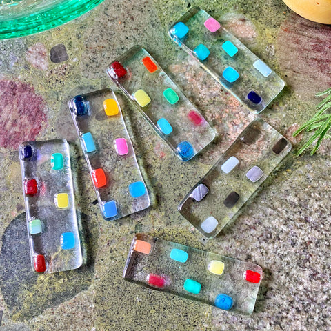 6 porte-couteaux en verre