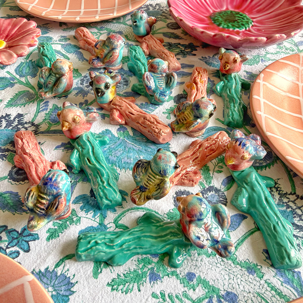 12 porte couteaux anciens oiseaux