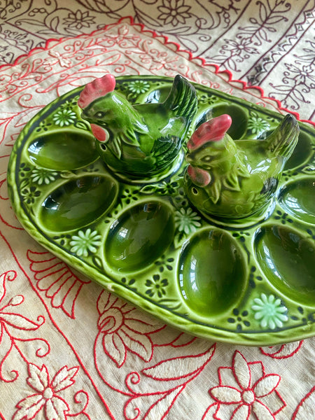 Plat à œufs faïence