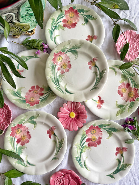 6 assiettes anciennes pavot