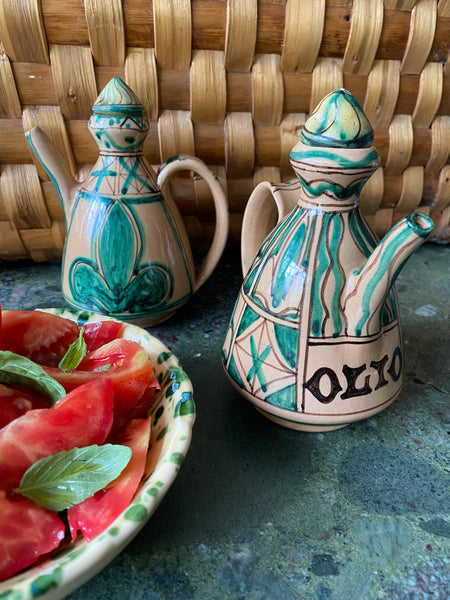 Set huile/vinaigre céramique italienne