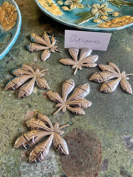 6 porte noms feuilles vintage