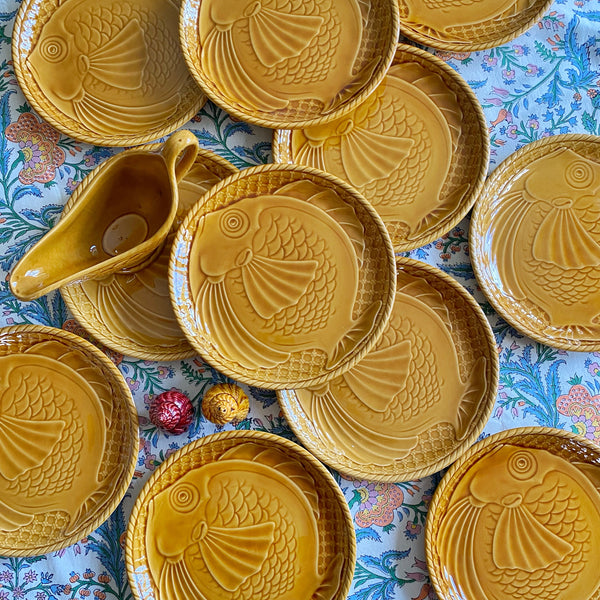 11 assiettes poisson Gien
