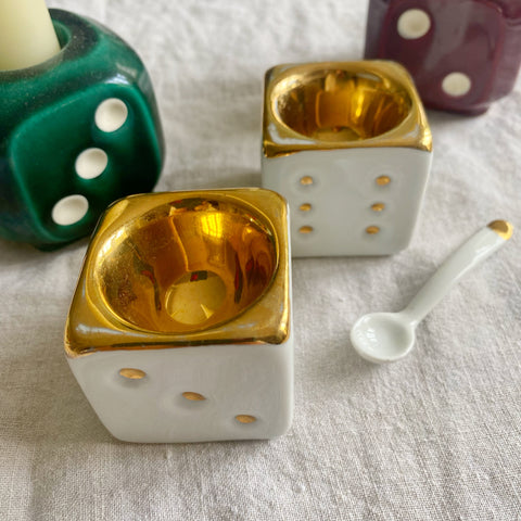 Paire salerons porcelaine