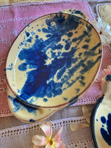 Plat terre cuite vernissée