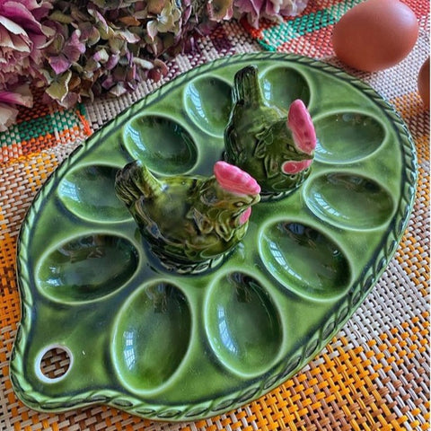 Plat à œufs faïence