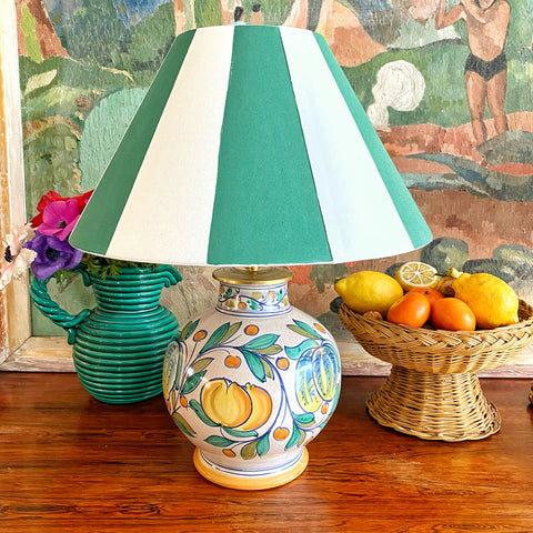 Lampe céramique fruits peints