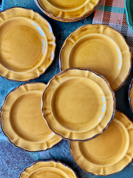 12 assiettes à dessert terre vernissée
