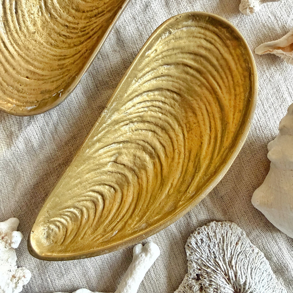 Vide poche bronze coquillage